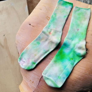 Hand Dyed Cotton Socks- Random Dyed by Scarfshop 9-12