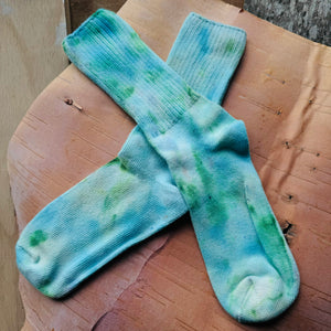 Hand Dyed Cotton Socks- Random Dyed by Scarfshop 9-12