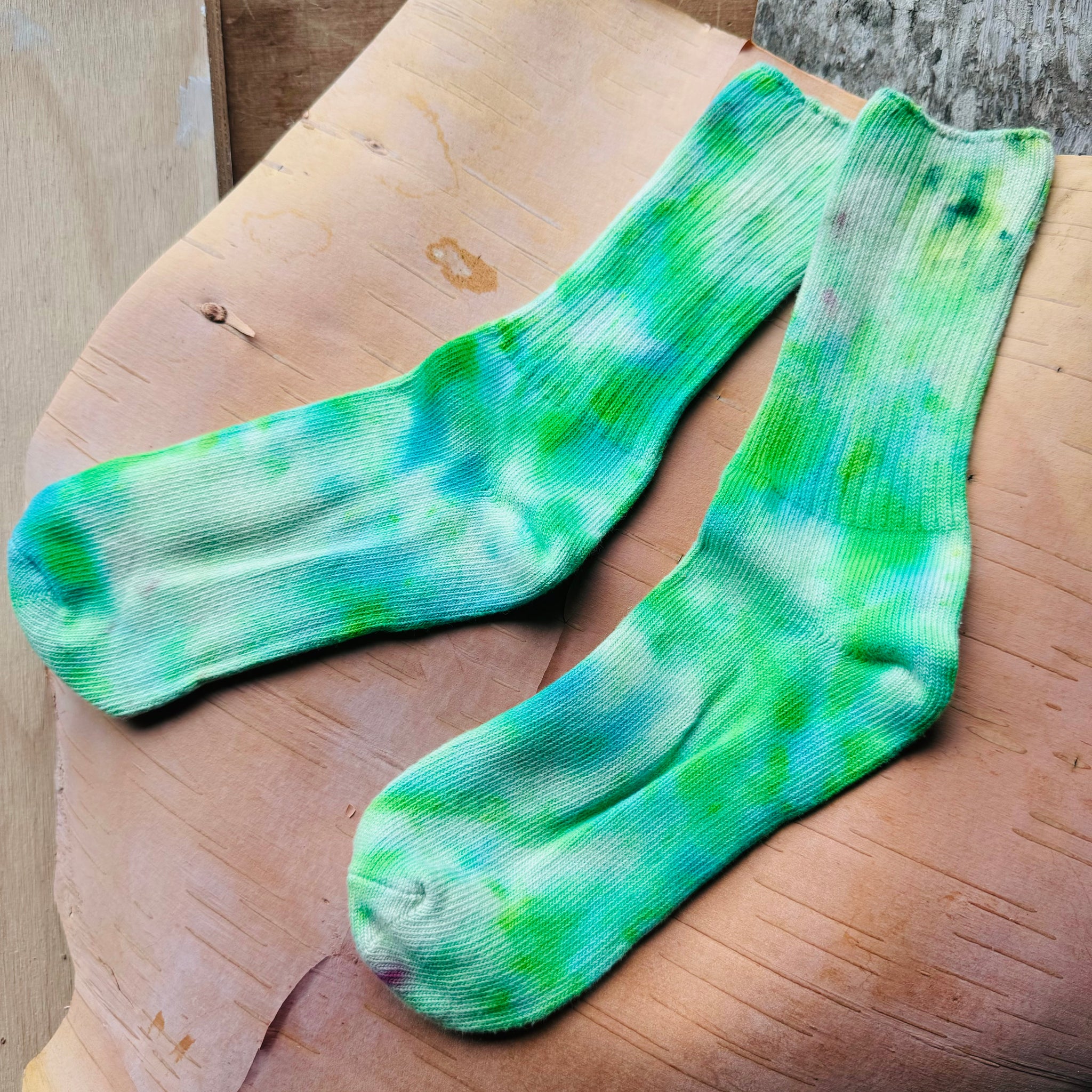 Hand Dyed Cotton Socks- Random Dyed by Scarfshop 9-12