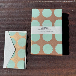 Hand Made Paper Stationery Set, Biscuit in MAcha By Hataguchi Collective