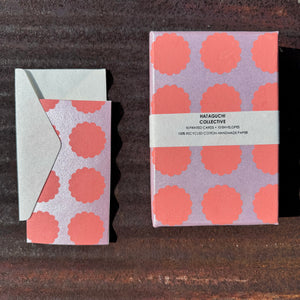 Hand Made Paper Stationery Set, Biscuit in Rose By Hataguchi Collective