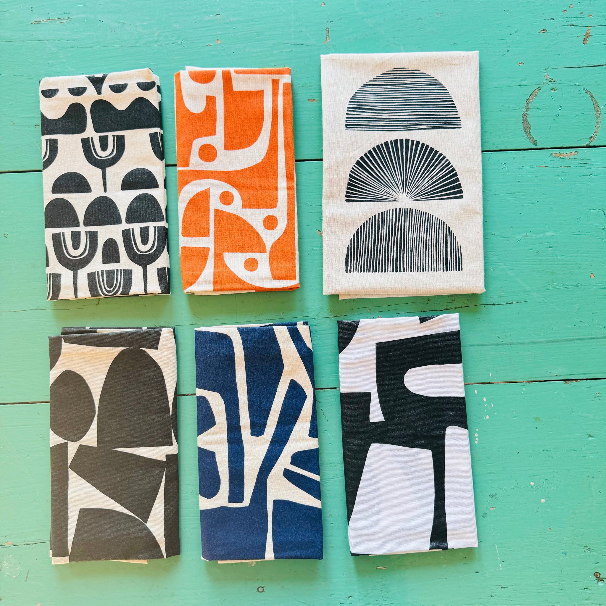 Printed Modern Bloc Tea Towels