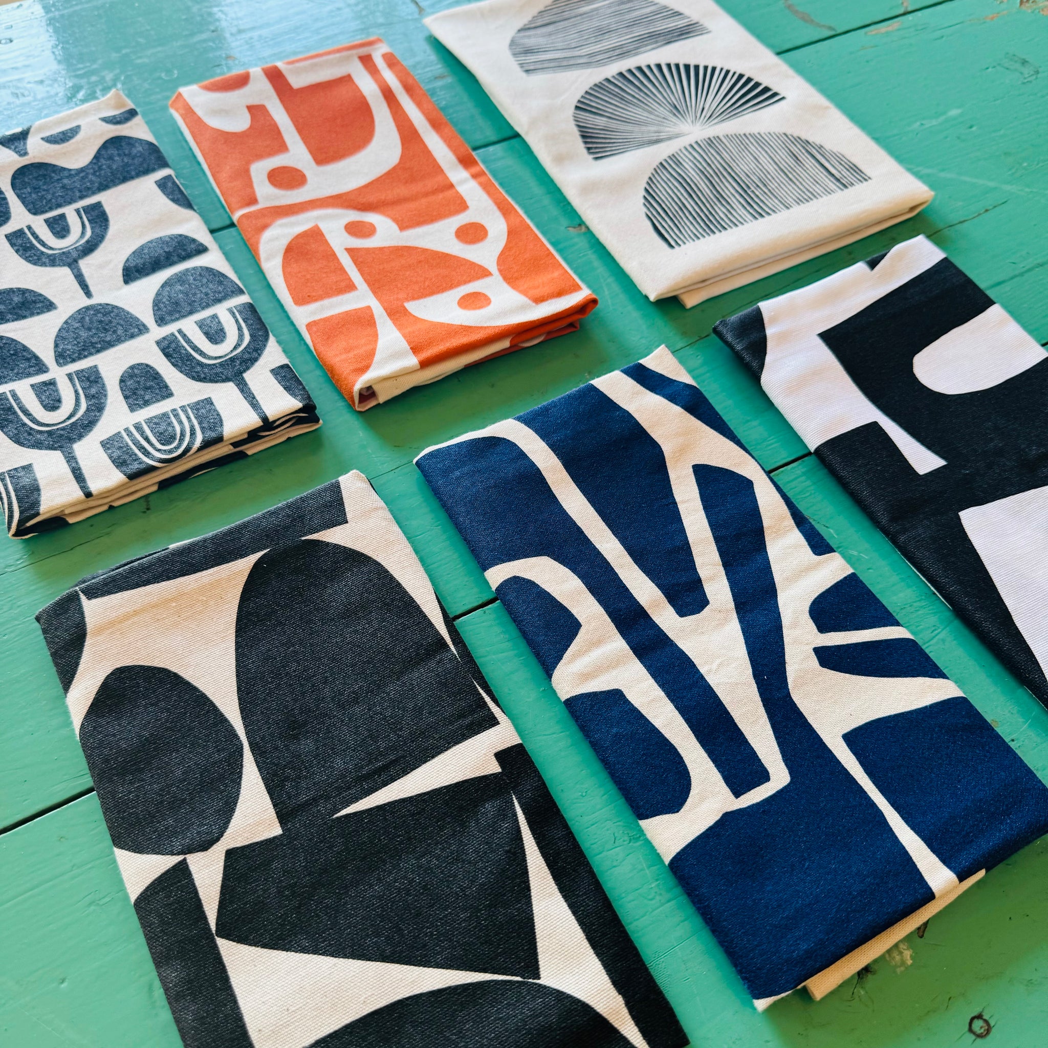 Printed Modern Bloc Tea Towels