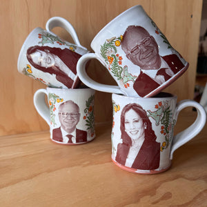 Harris and Walz THE TICKET  Decorated Ceramic Mug by Justin Rothshank