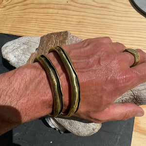 Heavy Gauge Split Brass Cuff by Mathias Chaize