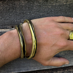 Heavy Gauge Split Brass Cuff by Mathias Chaize