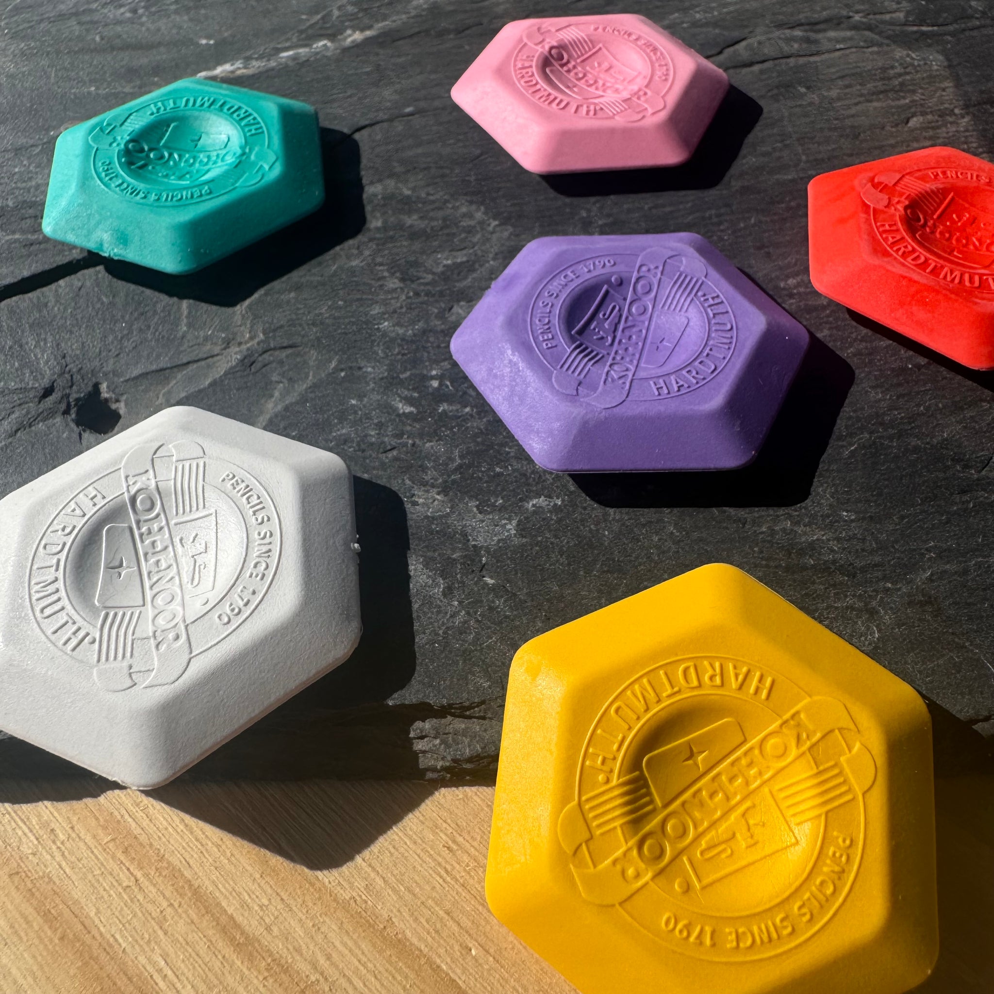 Hexagonal Erasers by Le Typographe