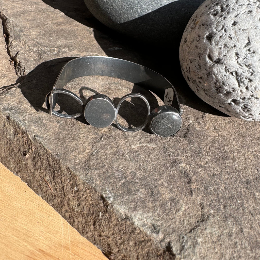 Line of Rocks Hinged Bracelet by Lakestone Jewelry