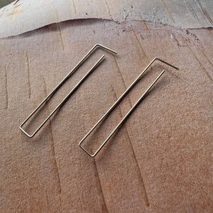 Long Rectangle 14k Gold fill Earrings by 8.6.4 Design