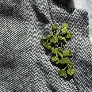 Maidenhair Fern Embroidered Brooch by Botanopia