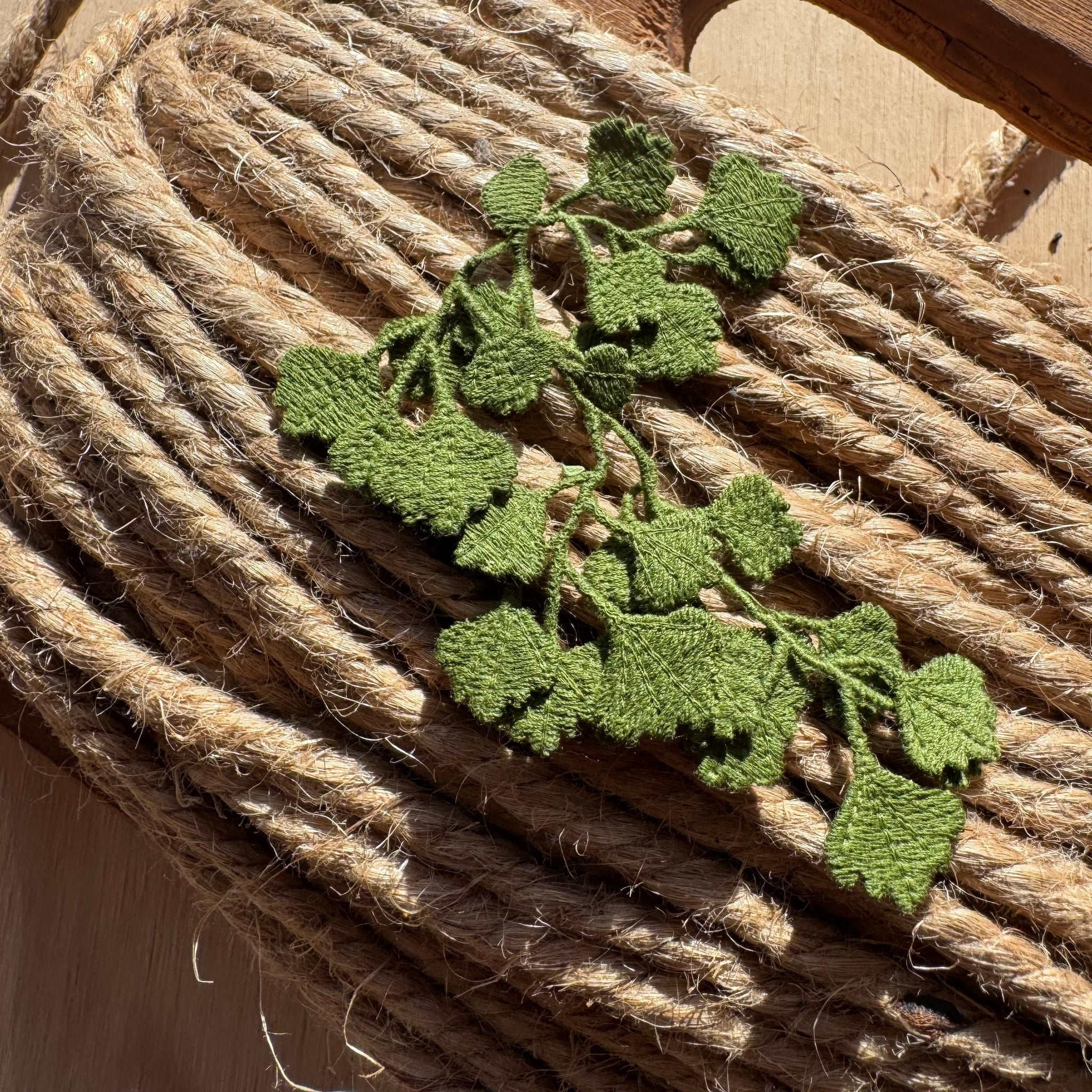 Maidenhair Fern Embroidered Brooch by Botanopia