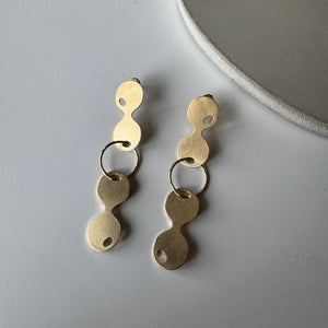 Martini Dangle Earrings in Brass by Mulxiply