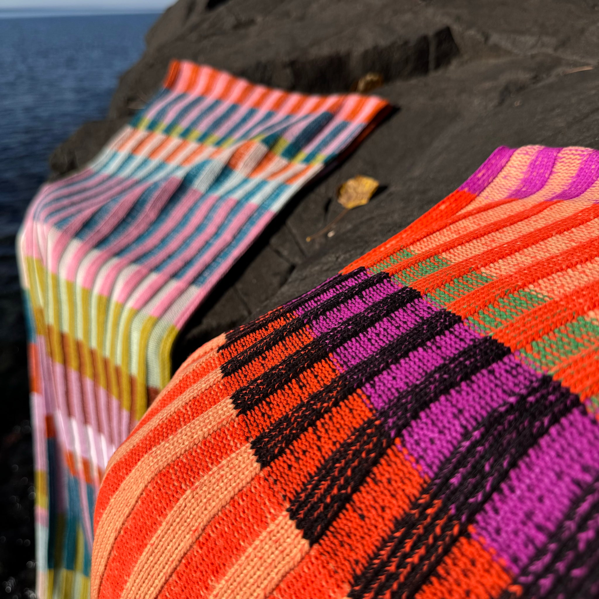 Mosaic Knit Stripe Scarf by Verloop Knits