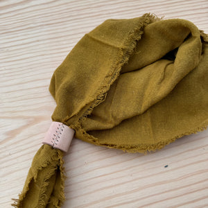 Naturally Dyed Leather Bolo Bandana Cuff by Eco Raw Studio