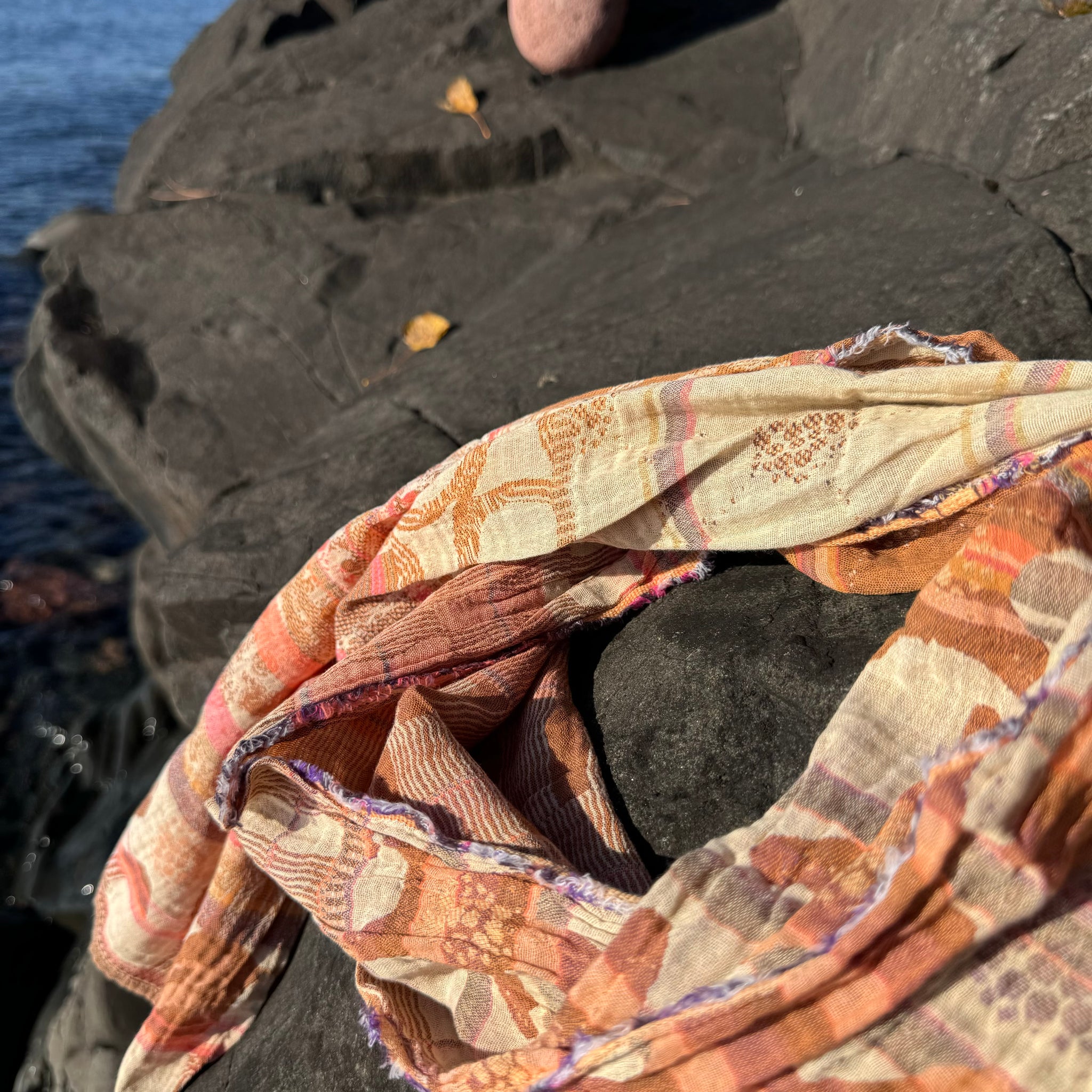 Olympe Jacquard Scarf in Rose Des Sables by Letol