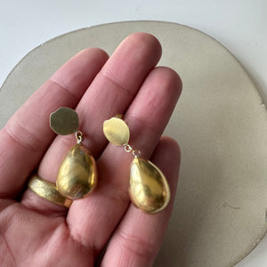 Pod Drop Earrings in Brass by Mulxiply