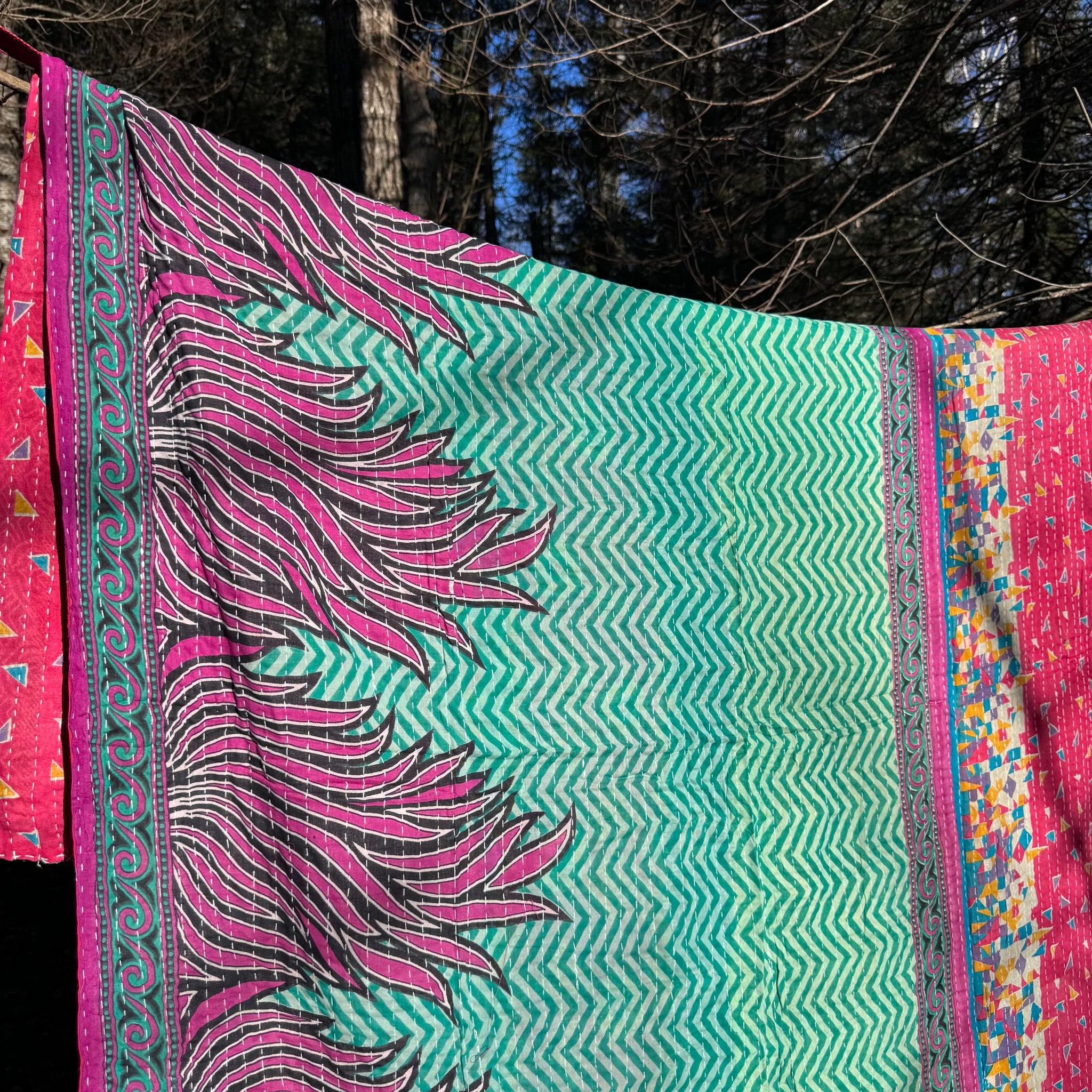 Recycled Sari Kantha Blanket 17