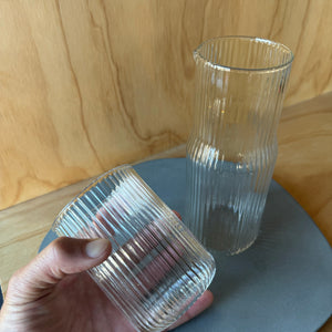 Ribbed Glass Carafe by GRY MATTR