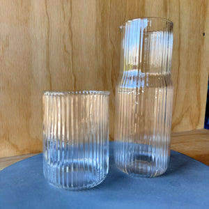 Ribbed Glass Carafe by GRY MATTR