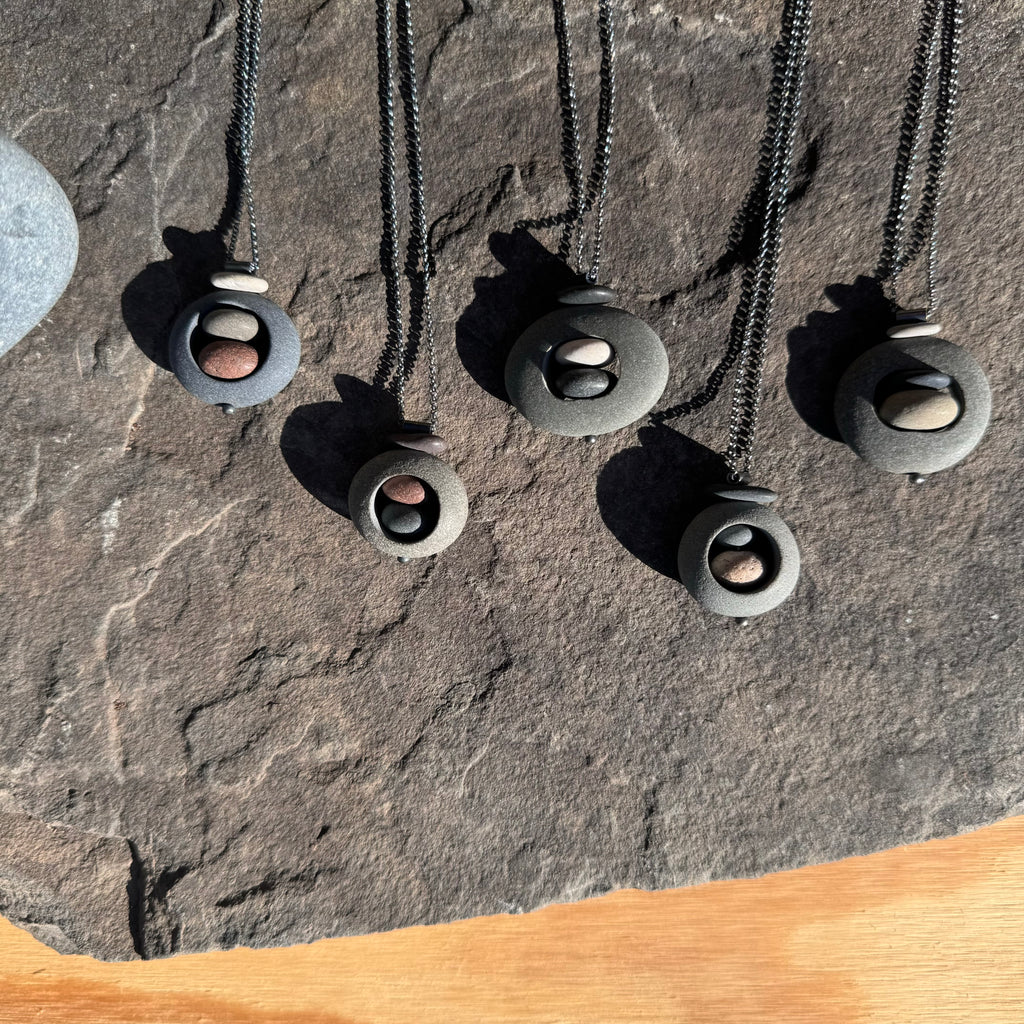 Rock in Rock Duo Necklace by Lakestone Jewelry