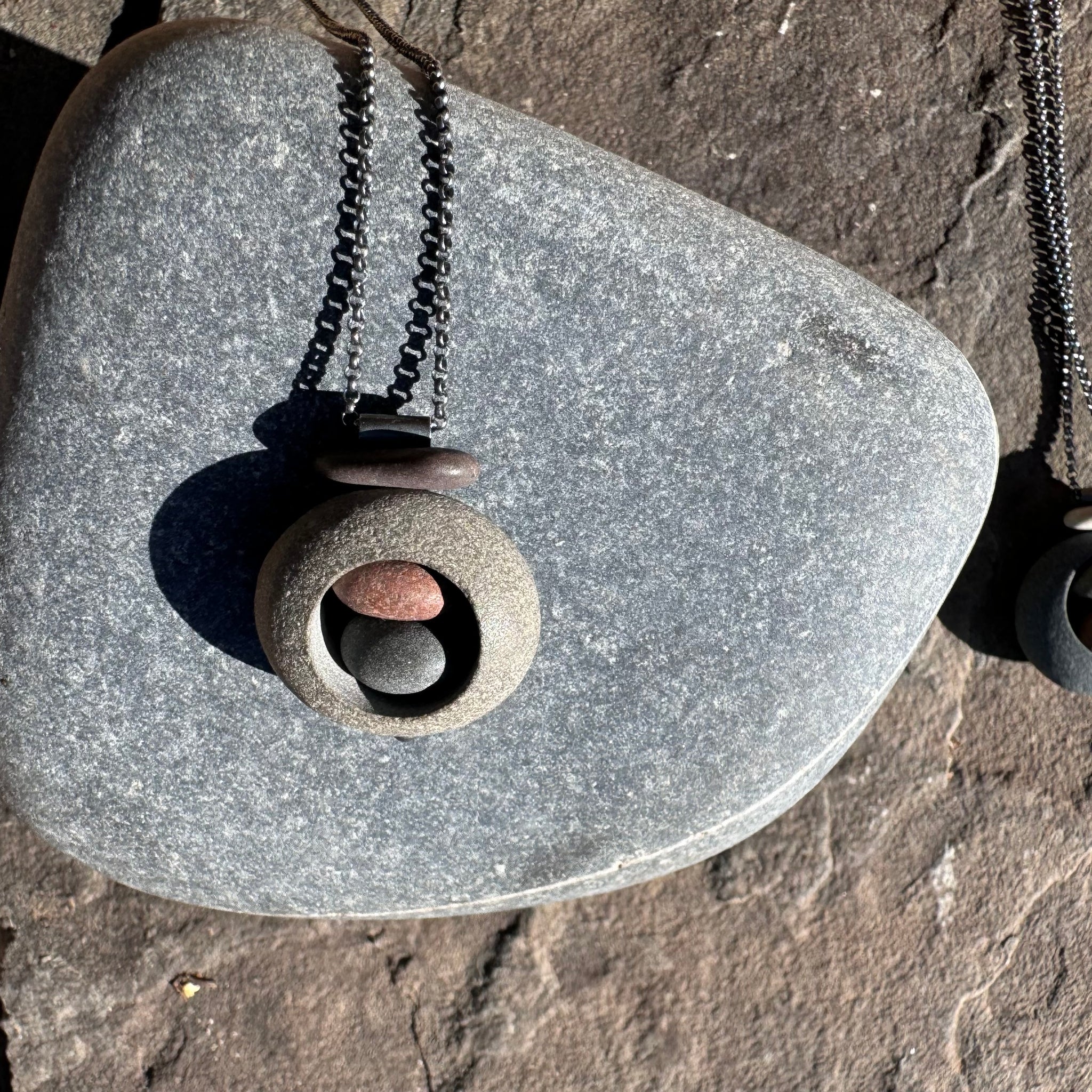 Rock in Rock Duo Necklace by Lakestone Jewelry