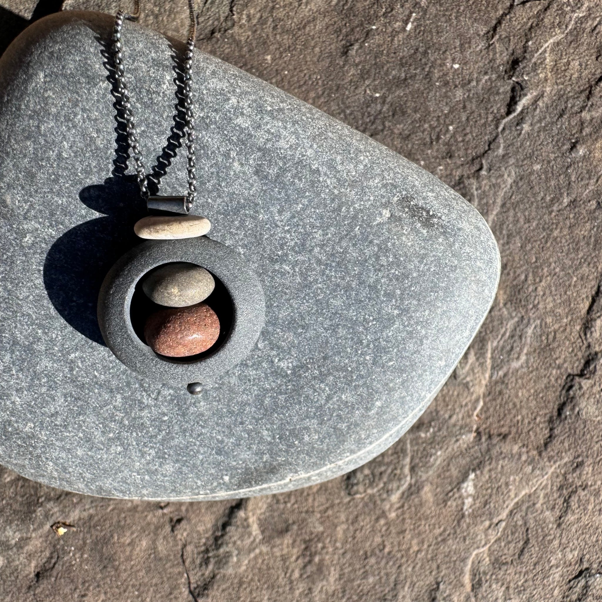 Rock in Rock Duo Necklace by Lakestone Jewelry