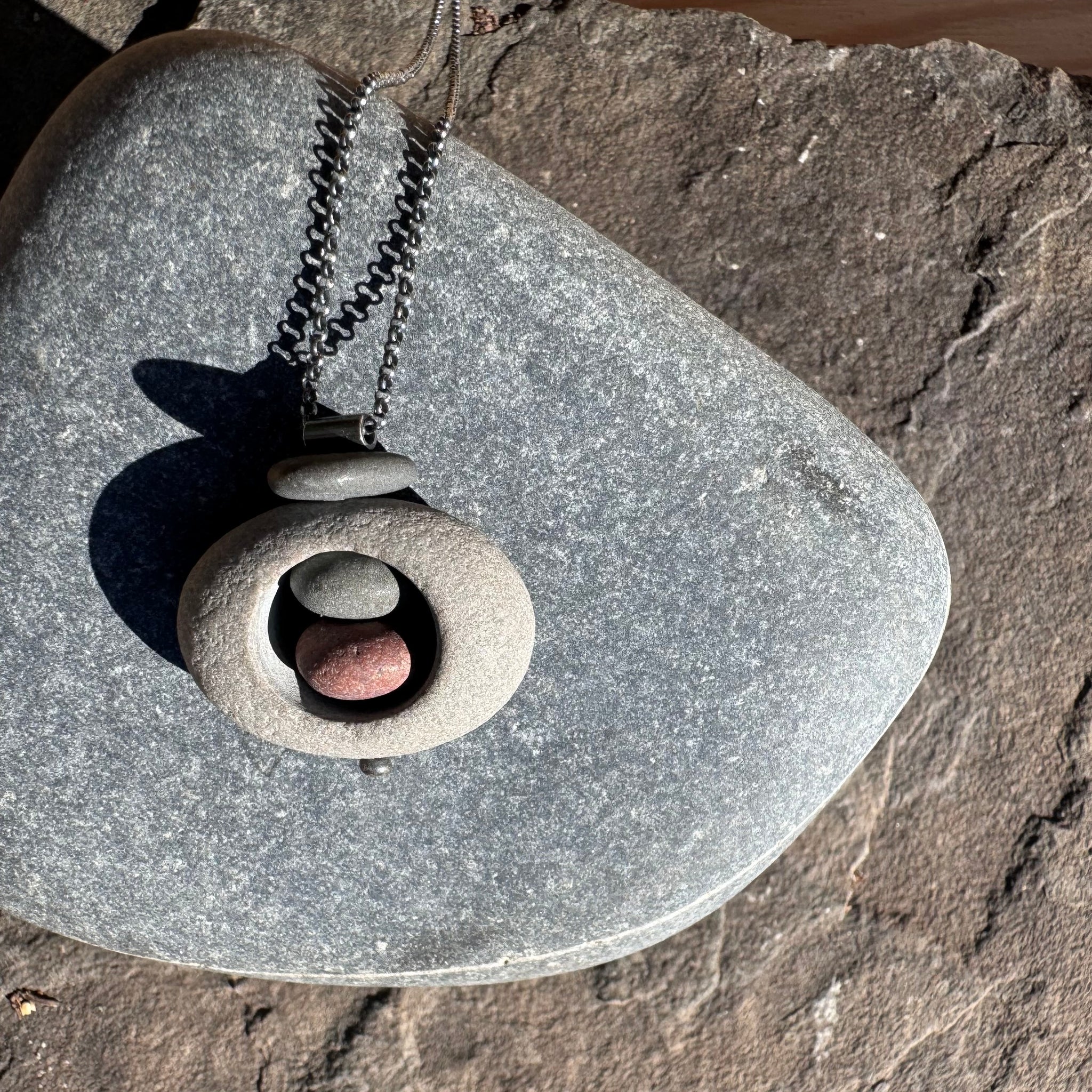 Rock in Rock Duo Necklace by Lakestone Jewelry