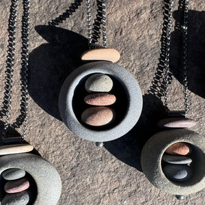 Rock in Rock Trio Necklace by Lakestone Jewelry