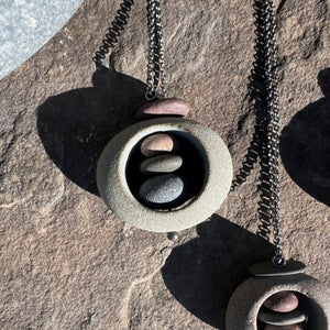 Rock in Rock Trio Necklace by Lakestone Jewelry