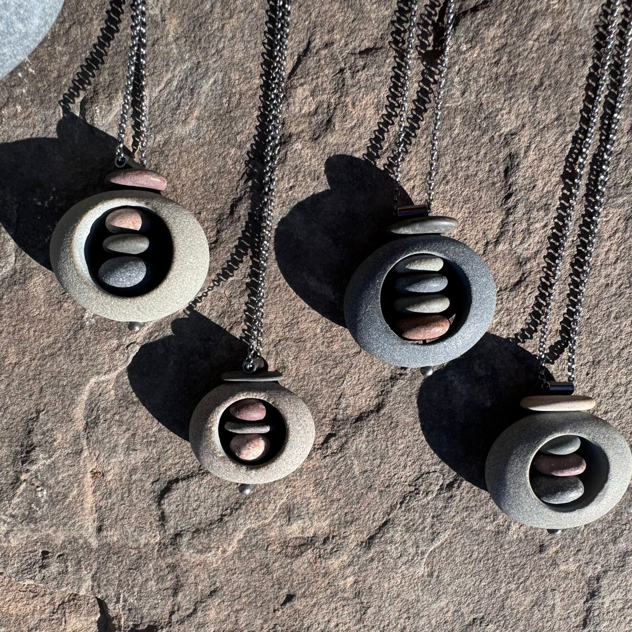 Rock in Rock Trio Necklace by Lakestone Jewelry