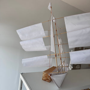 Sailing Ship Kite in White by Haptic Lab