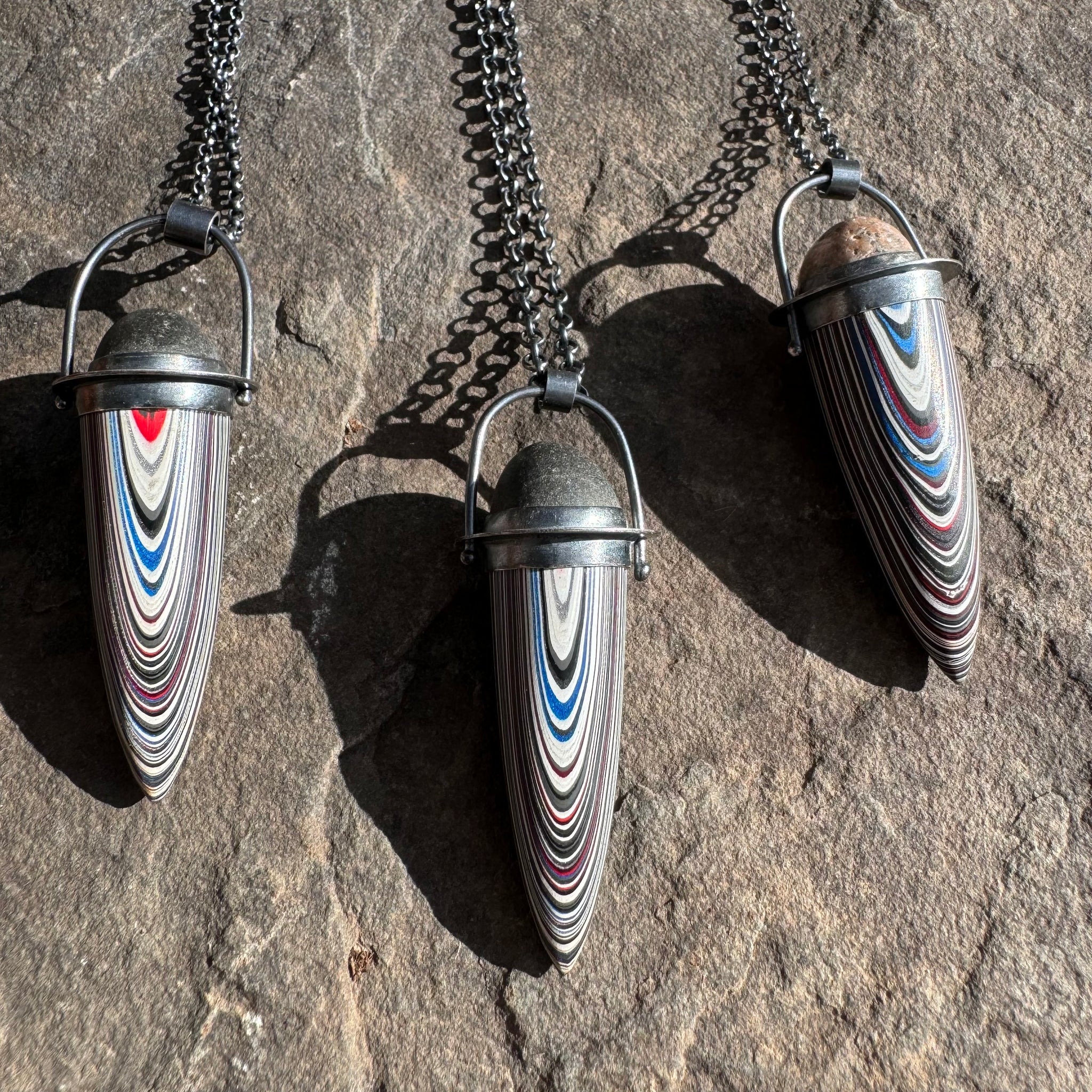 Set Fordite Necklace By Lakestone Jewelry