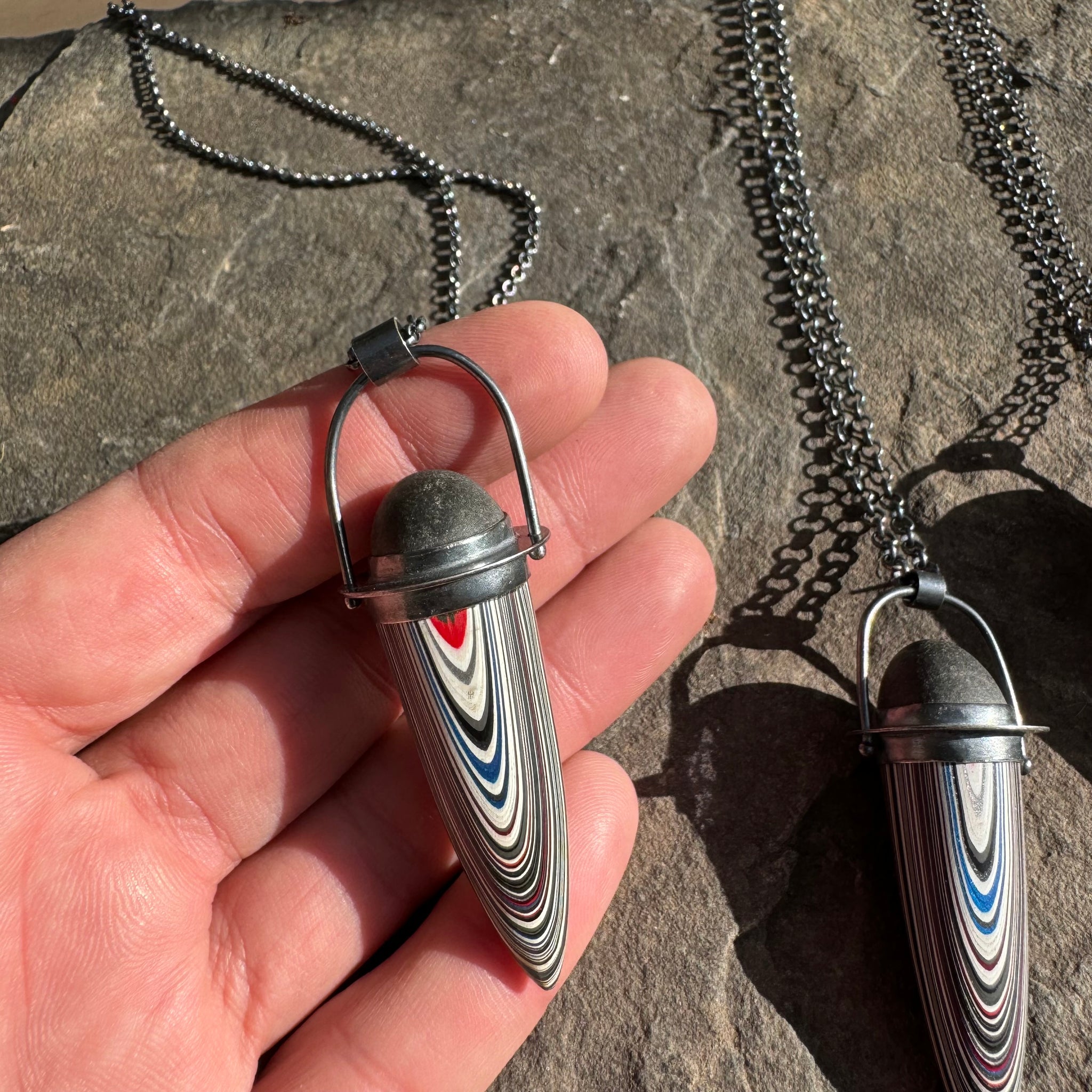 Set Fordite Necklace By Lakestone Jewelry