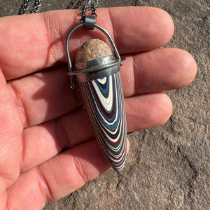 Set Fordite Necklace By Lakestone Jewelry