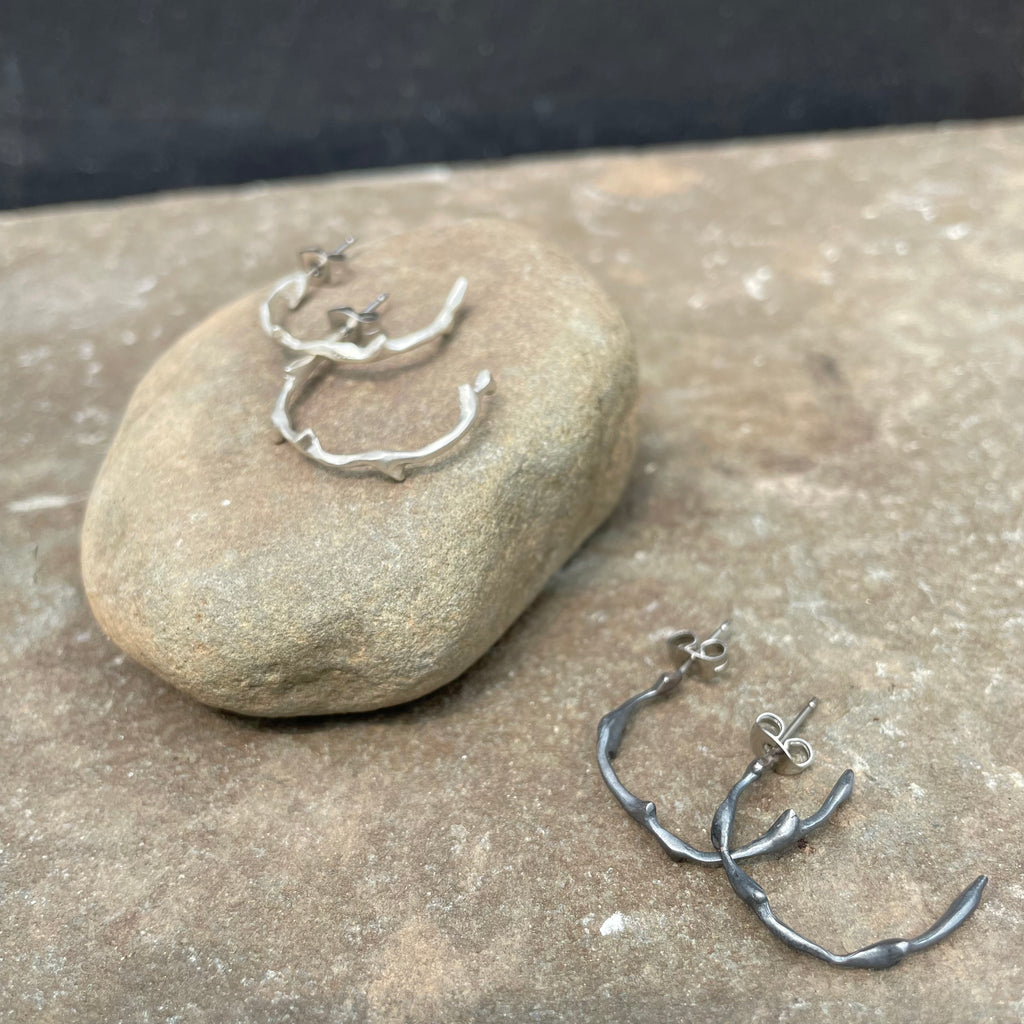 Small Branch Hoop Earrings by Blackwing Metals