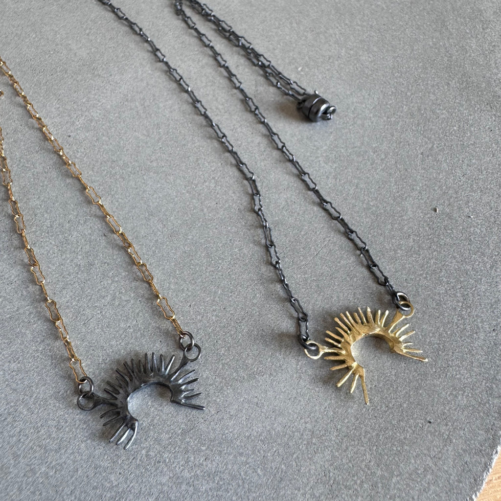 Small Single Burst Necklace by Blackwing Metals