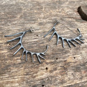 Spiky Hoop Post Earrings by Blackwing Metals