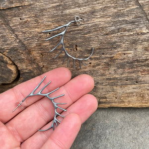 Spiky Hoop Post Earrings by Blackwing Metals