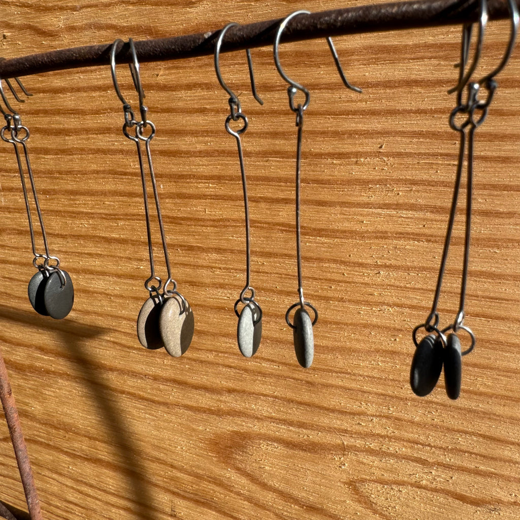 Stick Drop Stone Earrings by Lakestone Jewelry