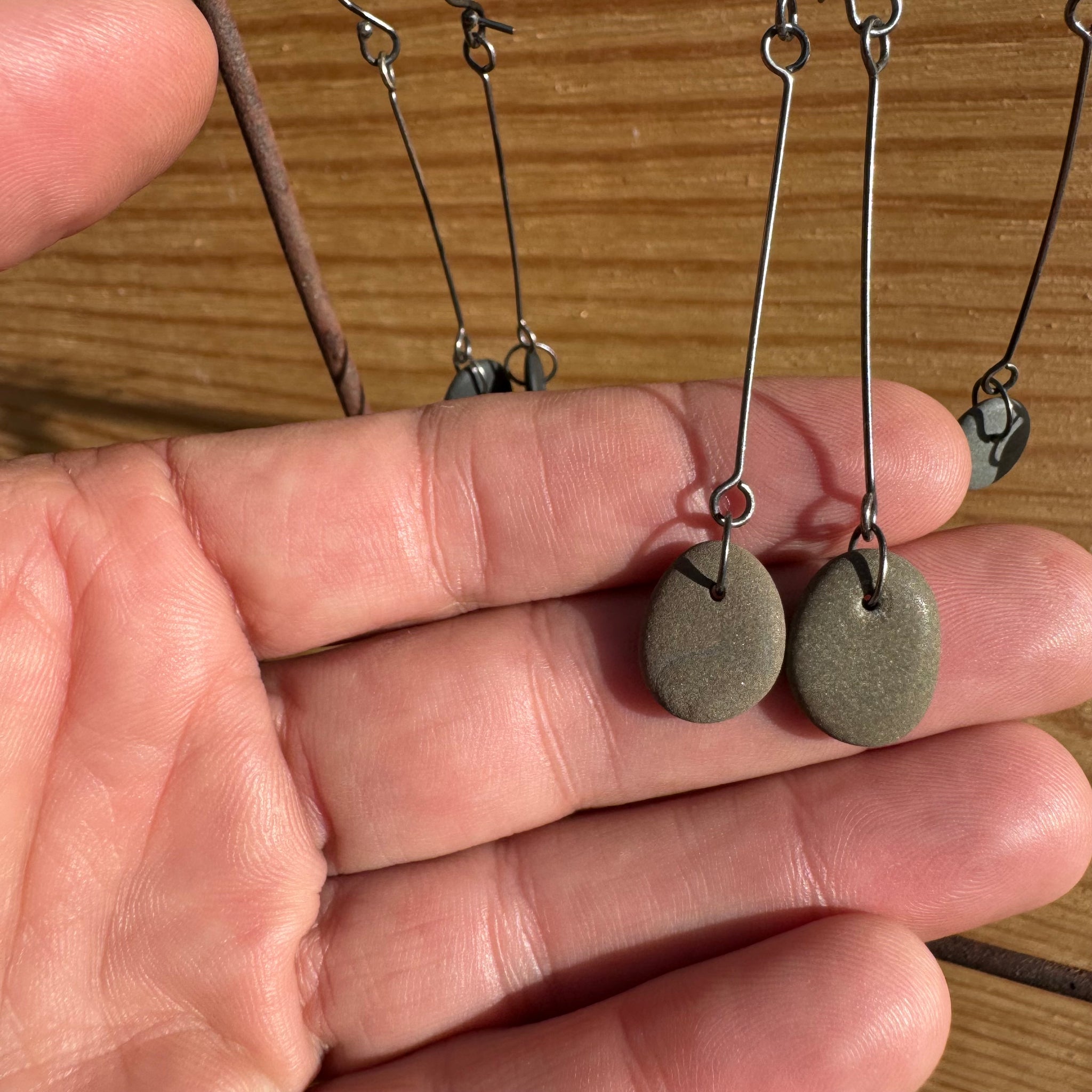 Stick Drop Stone Earrings by Lakestone Jewelry