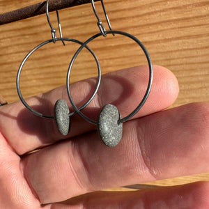 Stone Hoop Earrings by Lakestone Jewelry