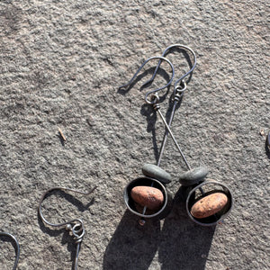 Stone on Stone Earrings by Lakestone Jewelry