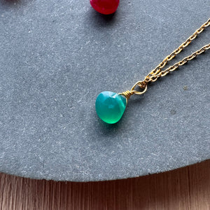 Delicate Teardrop Stone Necklace by RDB