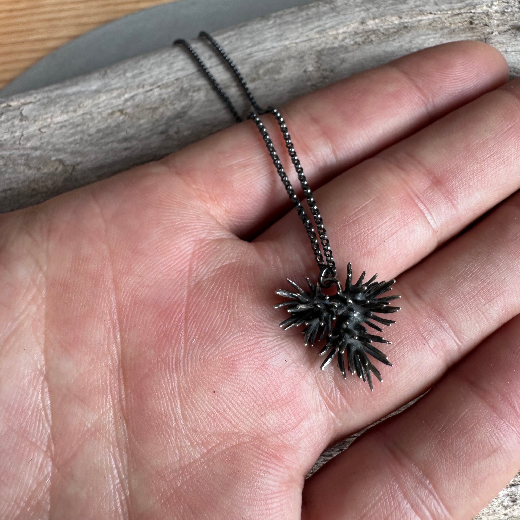 Three Thistle Cluster Necklace by Blackwing Metals