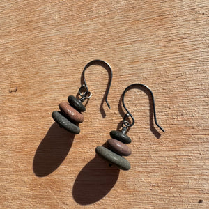 Tiny Cairn Earrings by Lakestone Jewelry