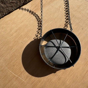 Trapped Stone Circle Necklace by Lakestone Jewelry