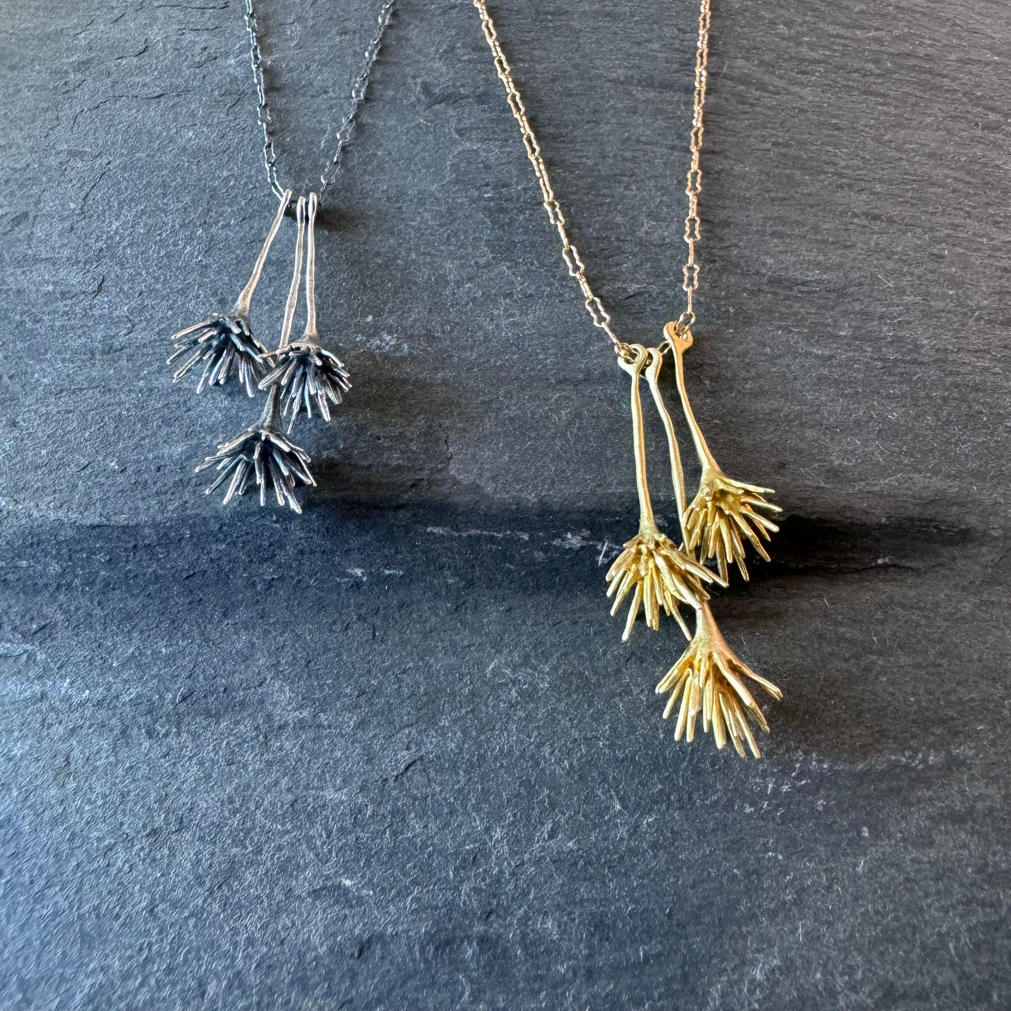 Triple Thistle Necklace by Blackwing Metals