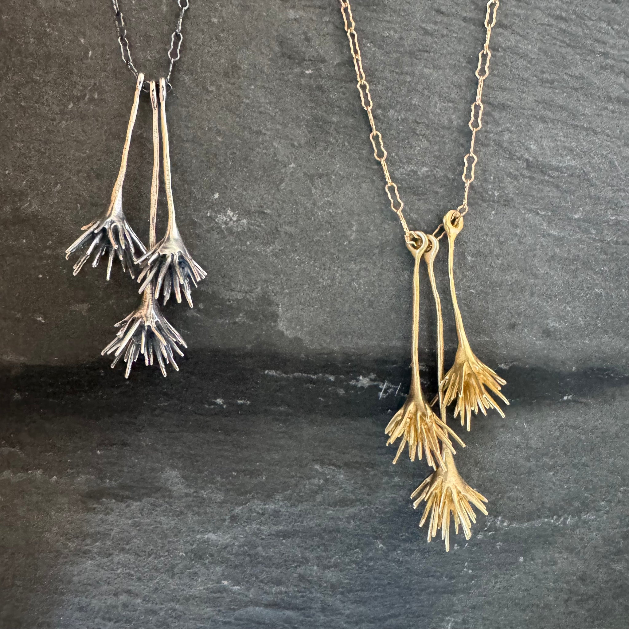 Triple Thistle Necklace by Blackwing Metals