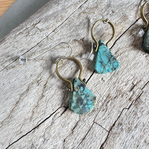 Turquoise Teardrop Earrings by Eric Silva