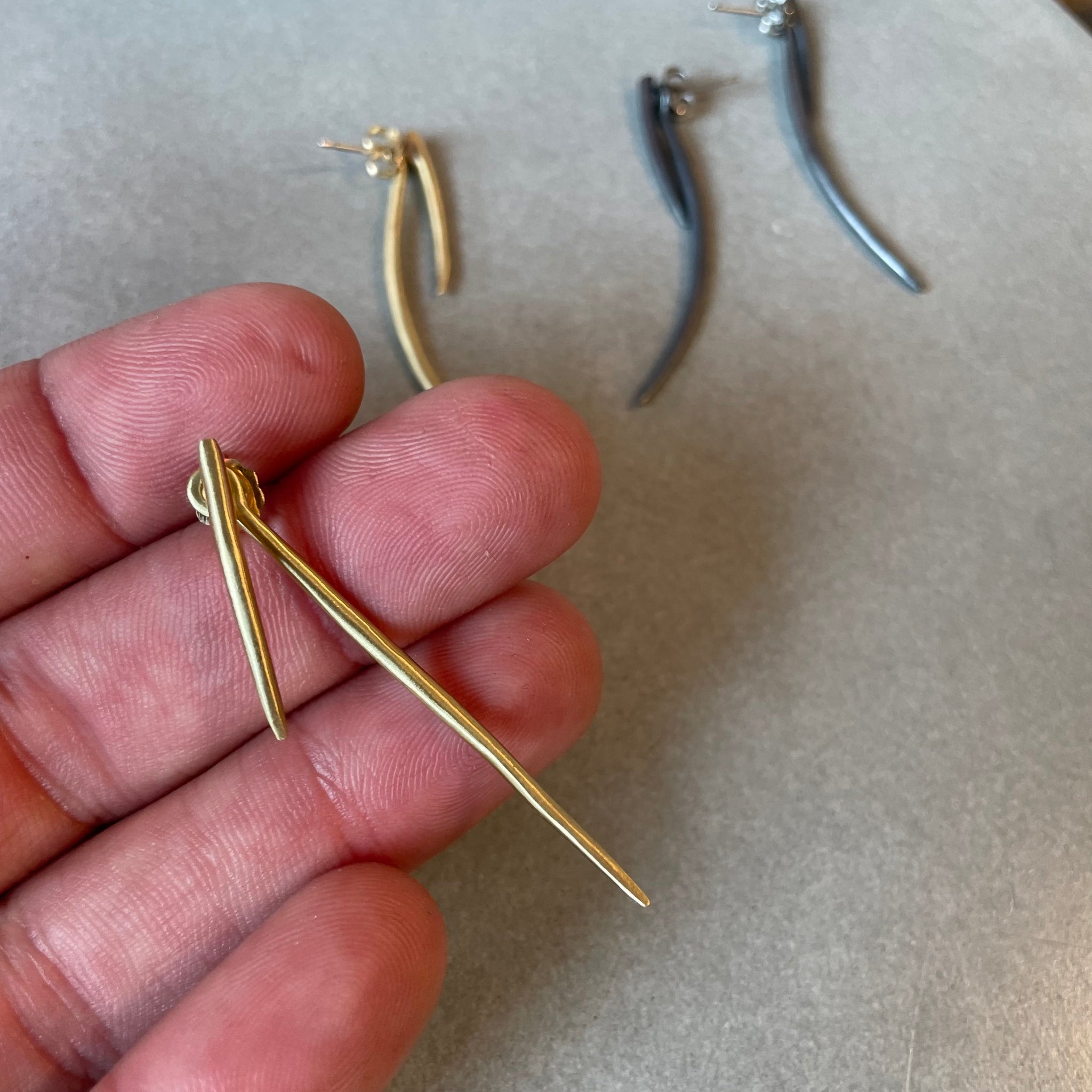 Two Part Quill Earrings by Blackwing Metals